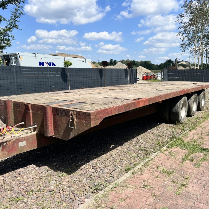 FLAT 33T PLATFORMA | 3 OSIE | CIĘŻAROWO-ROLNICZA | PNEUMATYKA | 2013 | MOCNA PRZYCZEPA TRANSPORTOWA